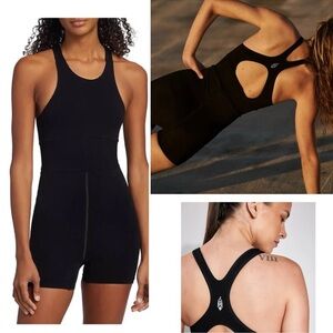 NWT Free People Every Single Time Romper Runsie Black Keyhole M/L‎ Activewear